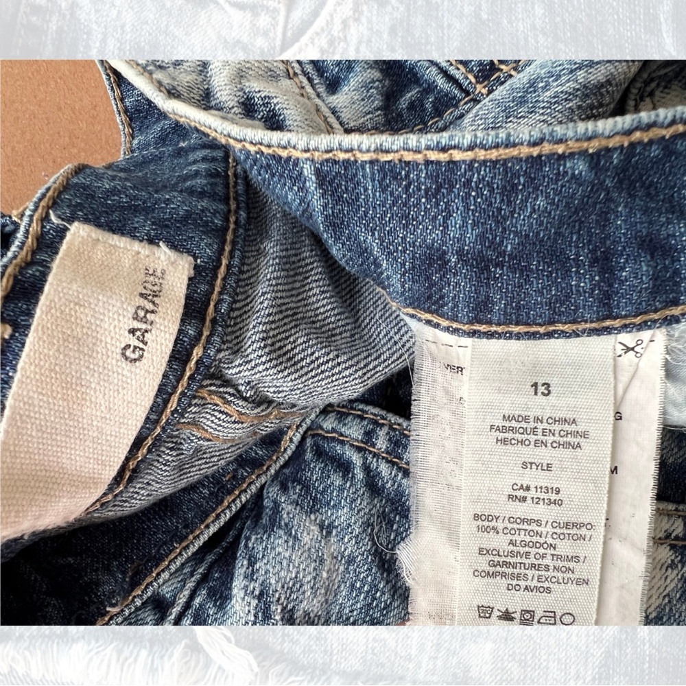 Garage Blue Distressed Jean Shorts - Picture 2 of 3